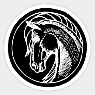 white horse outline Sticker